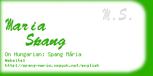 maria spang business card